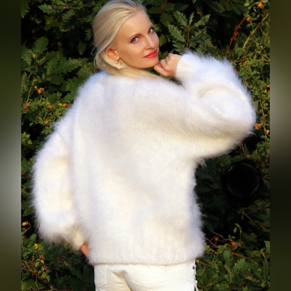White Lookalike Angora Sweater